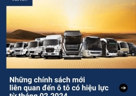Những chính sách mới liên quan đến ô tô sẽ có hiệu lực từ tháng 2 năm 2024. 